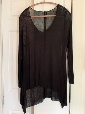 Eileen Fisher sheer tunic top shirt